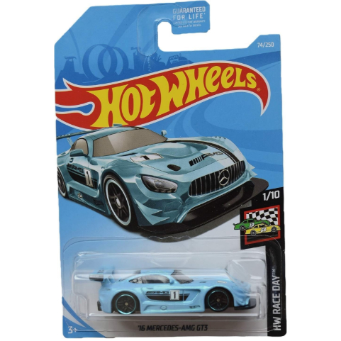 Xe mô hình tỉ lệ 1:64 CHÍNH HÃNG Hot Wheels '16 Mercedes-AMG GT3 xanh ngọc