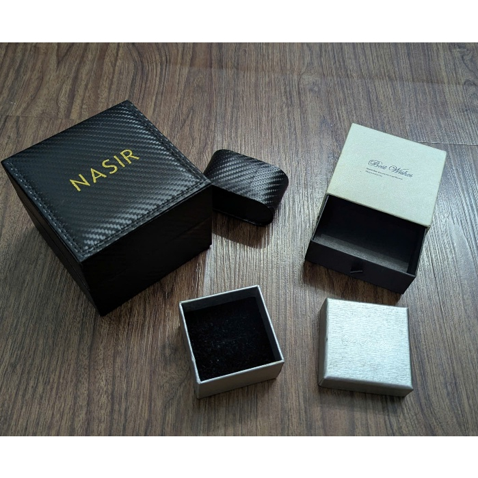 Combo 3 vỏ hộp đựng đồng hồ nasir, hộp đựng nhẫn, trang sức hàng qua sử dụng thanh lý,