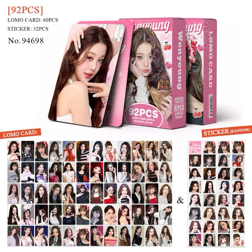 Set 60 lomo card và 32 sticker WONYOUNG cute 2026