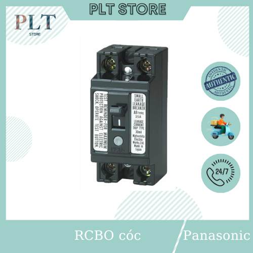 RCBO Cóc Bảo Vệ Quá Tải, Ngắn Mạch, Chống Rò 15A, 20A, 30A 1.5kA - 30mA Panasonic BJS1532S1V, BJS203