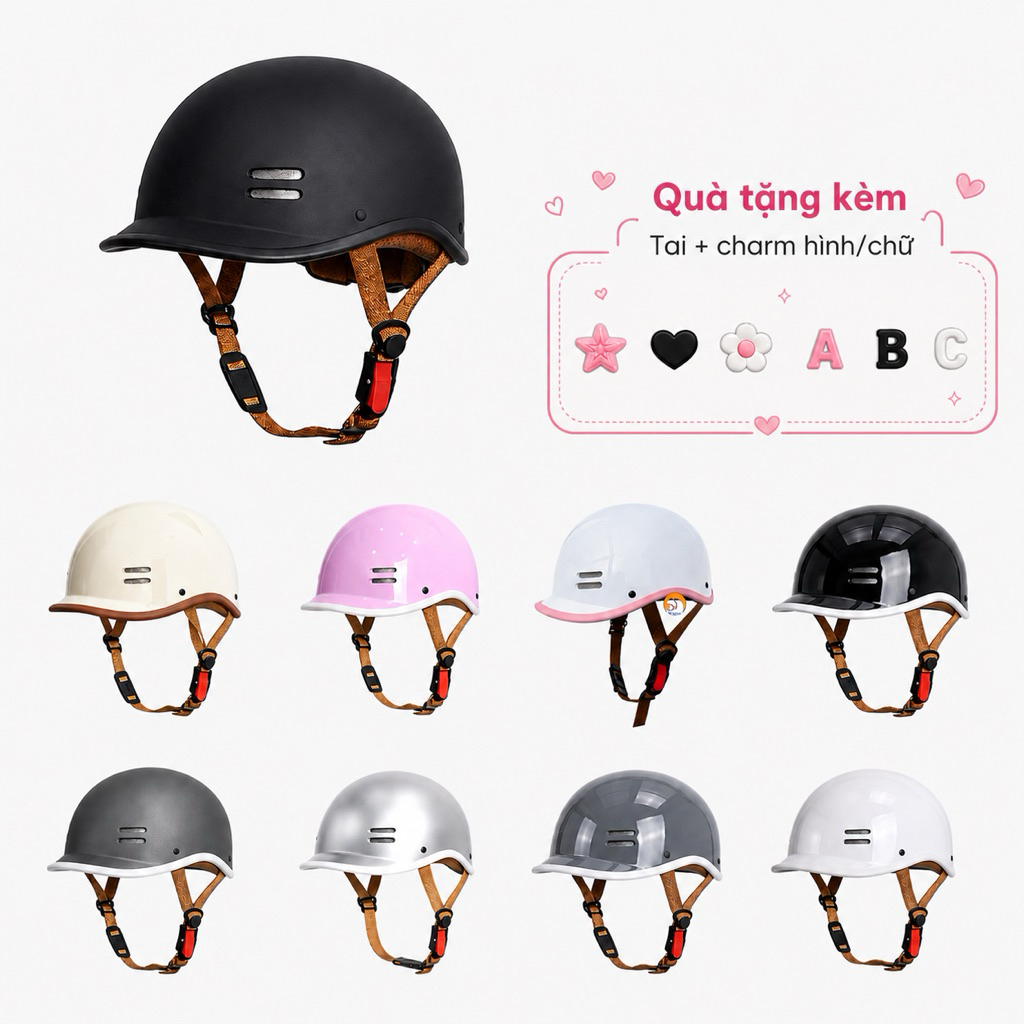 Nón bảo hiểm Cá Heo [Tặng tai mèo,tai gấu hoặc charm tên - nhắn tin shop] - Phong cách trẻ trung - N