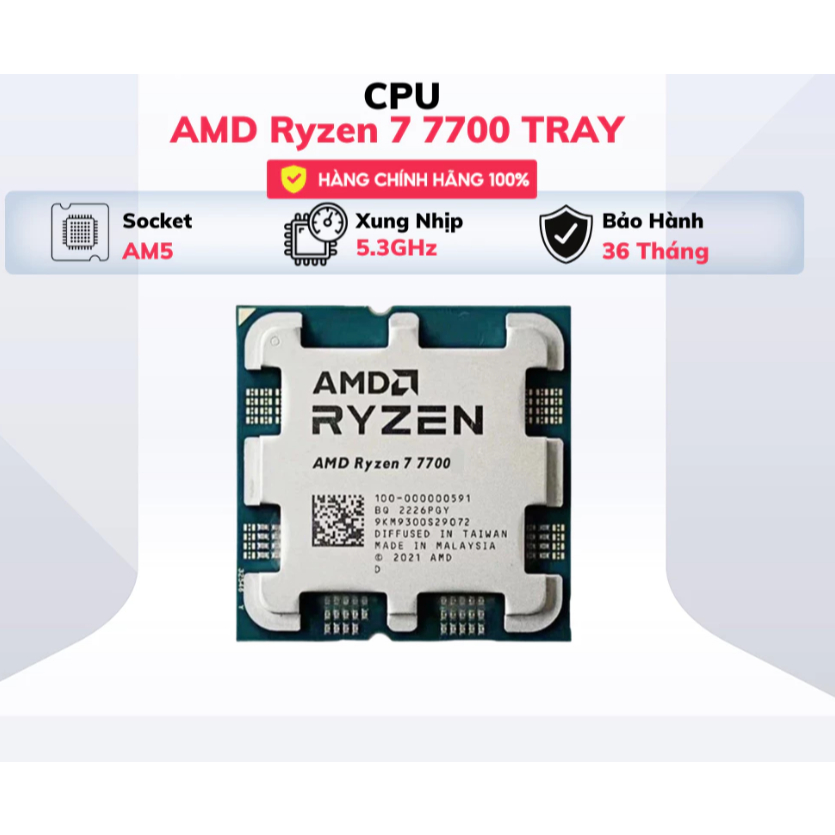 CPU AMD Ryzen 7 7700 NEW TRAY BH 3 NĂM