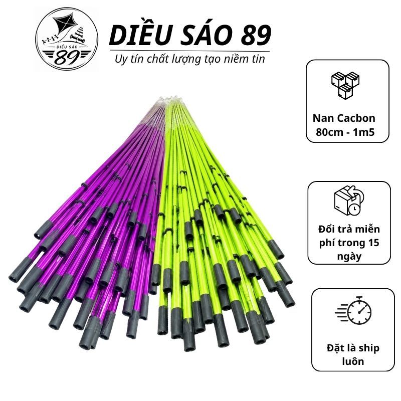 Combo 4 Nan Cacbon Làm Diều  Nan Cacbon phù hợp làm Diều Song Vân Đuôi Cá Đại Trà, diều sáo 1m đến d
