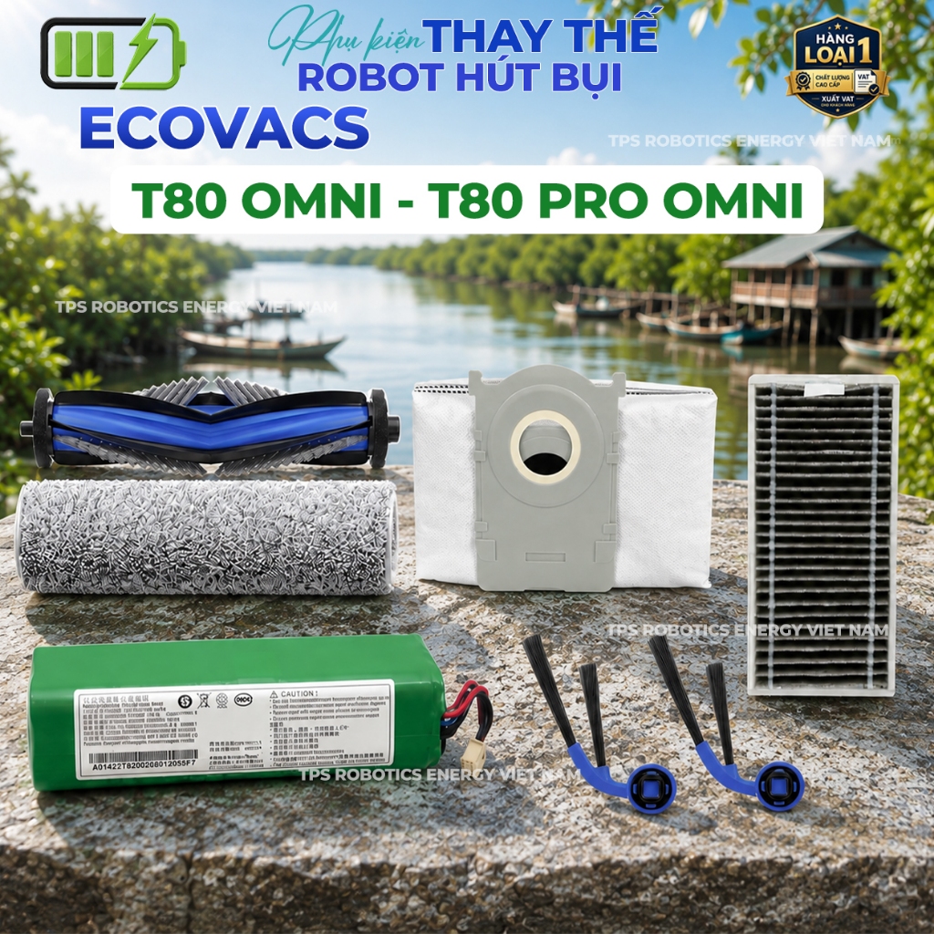 PHỤ KIỆN ROBOT HÚT BỤI ECOVACS T80 OMNI / T80 PRO OMNI - CHỔI, KHĂN LAU, TẤM LỌC, TÚI RÁC THAY THẾ