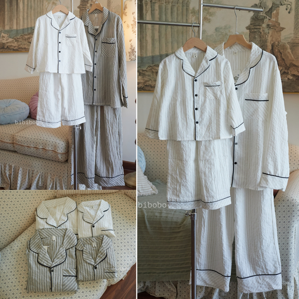 ( DEAL MỞ BÁN) P390 – Bộ Pyjama Gia Đình Cotton Xốp Mềm Mát, Đồ Bộ Mặc Nhà Form Rộng Cho Bố Mẹ Bé – 