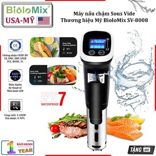 Máy nấu chậm sous vide biolomix sv-8008 thương hiệu mỹ công suất 1200w dung tích 6-15 lít - bh 1 năm