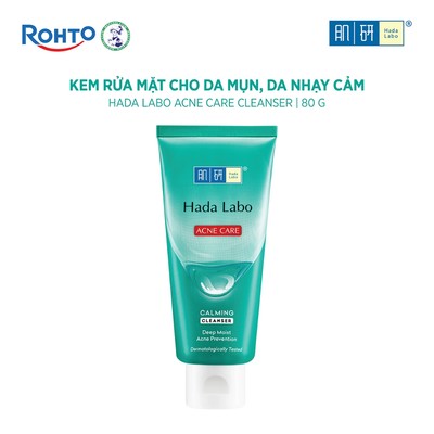 Sữa rửa mặt Hada Labo cho da dầu mụn, da nhạy cảm Hada Labo Acne Care Calming Cleanser 80g