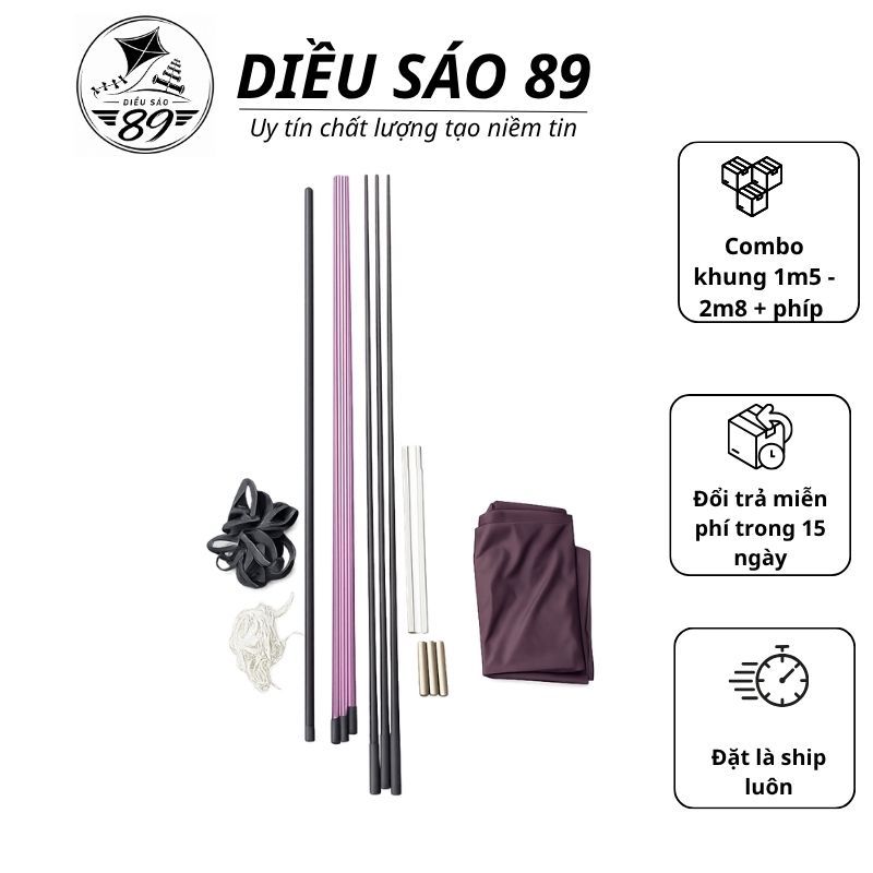 Nan Cacbon Làm Diều + Phíp Độ Vai Diều (CHƯA MÀI) Làm Khung Diều Sáo 1m5 1m7 2m 2m5 2m8 Cho Diều Son