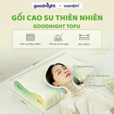 Gối cao su thiên nhiên, Gối công thái học Goodnight Tofu -Gối cao su tự nhiên, Gối thiết kế hiện đại