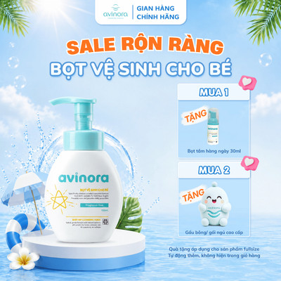 Avisure Bọt Vệ Sinh, bọt rửa mông cho Bé Avinora làm sạch dịu nhẹ chuẩn khoa học phù hợp cho bé từ 0 tháng tuổi