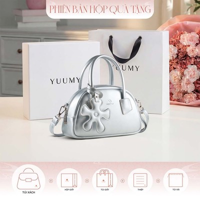Bộ hộp quà trắng YUUMY (Túi xách nữ YUUMY YTX96 + Hộp quà YHQ3T + Túi giấy YTG3T + Túi rút BVR3838 + Thiệp cảm ơn YBT1)