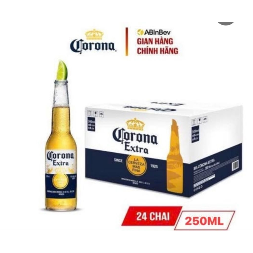 Thùng 24 chai bia corona 250ml