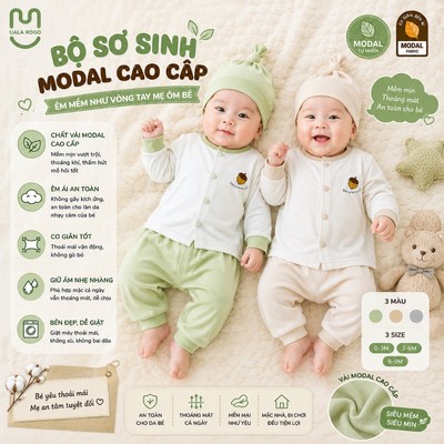 Bộ quần áo sơ sinh cho bé Ualarogo dài tay 0-9 tháng vải mềm mại thông thoáng khí 3670