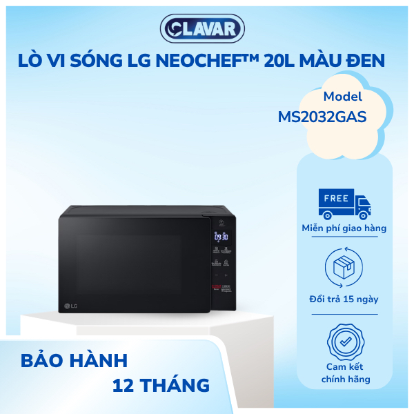 Lò Vi Sóng LG NeoChef™ 20l màu Đen MS2032GAS