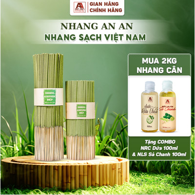 Nhang sạch Khuynh Diệp An An 1kg 100% lá cây thiên nhiên 30 cm 40 cm giúp đuổi muỗi, thơm phòng.