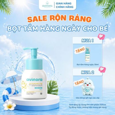 Avisure Bọt tắm hàng ngày cho bé Avinora làm sạch dịu nhẹ, chuẩn khoa học phù hợp cho bé từ 0 tháng tuổi 200ml
