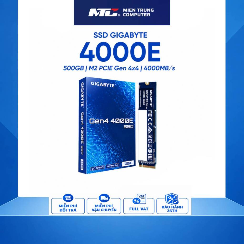 Ổ Cứng SSD GIGABYTE 4000E 500GB M2 2280 NVMe Gen4x4 | Chính Hãng | Bảo Hành 36 Tháng