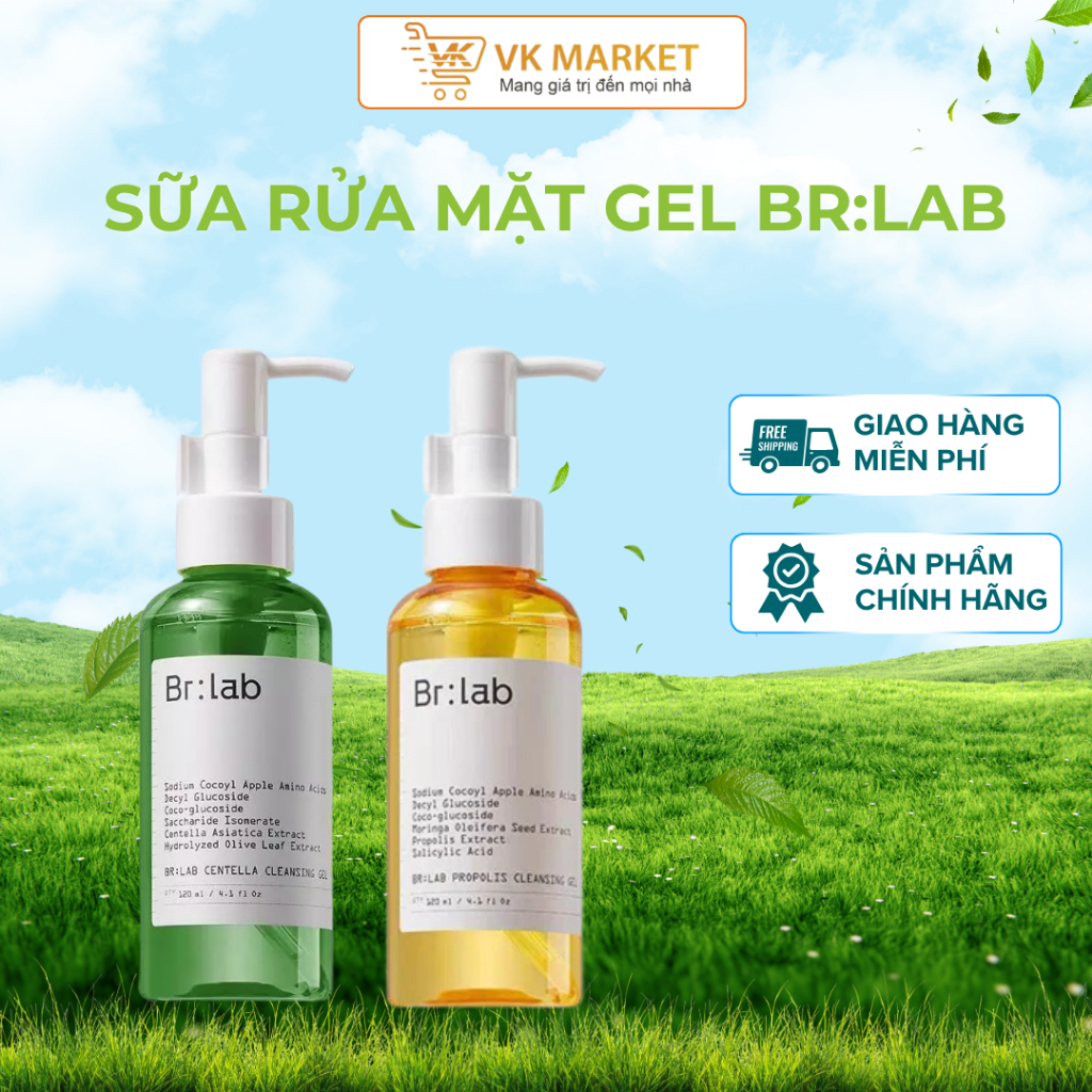 Sữa Rửa Mặt Gel BR:LAB Hàn Quốc Dịu Nhẹ, Da Nhạy Cảm 120ml