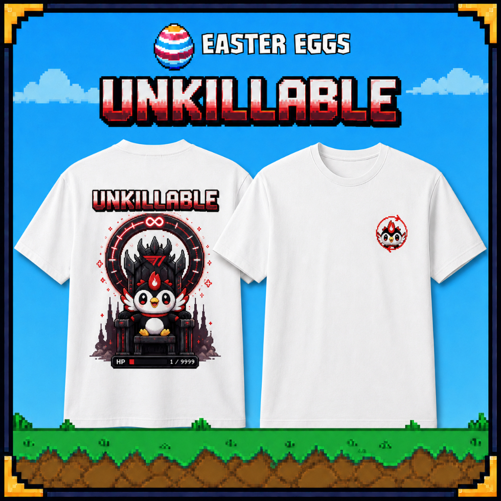 Áo Thun Easter Eggs UNKILLABLE T1 Gaming Esports 8-bit, Áo Phông Cotton 2 Chiều Nam Nữ