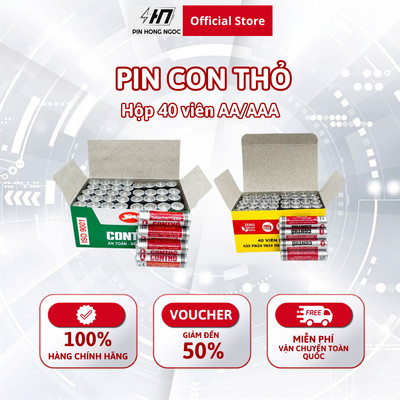 Hộp 40 viên pin Con Thỏ AA , AAA 1,5V Chính Hãng