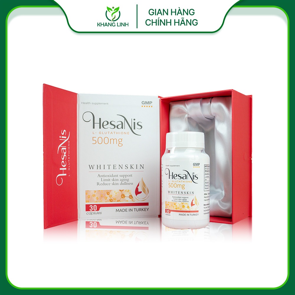 Viên uống trắng da Hesanis Glutathion 500mg - Hỗ trợ làm sáng da, trẻ hóa làn da