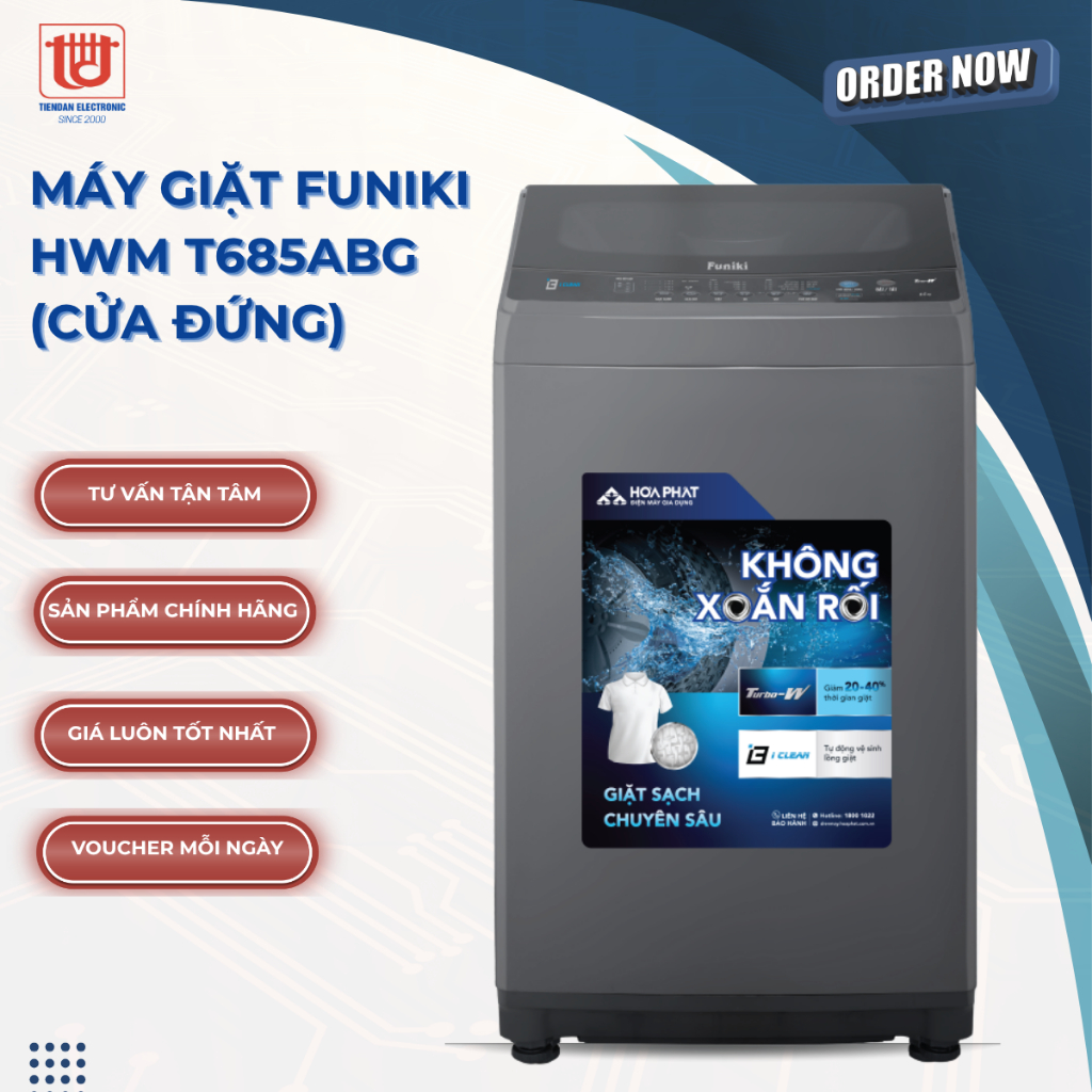 Funiki Máy giặt cửa trên HWM T685ABG - 8.5 kg