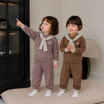 Bộ Nỉ Cho Bé Trai Gái COOKIE Bộ Chui Đầu Vạt Kẻ Cotton Kẻ Ngang Dày Ấm Cho Bé Từ 6 Đến 5 Tuổi 2026