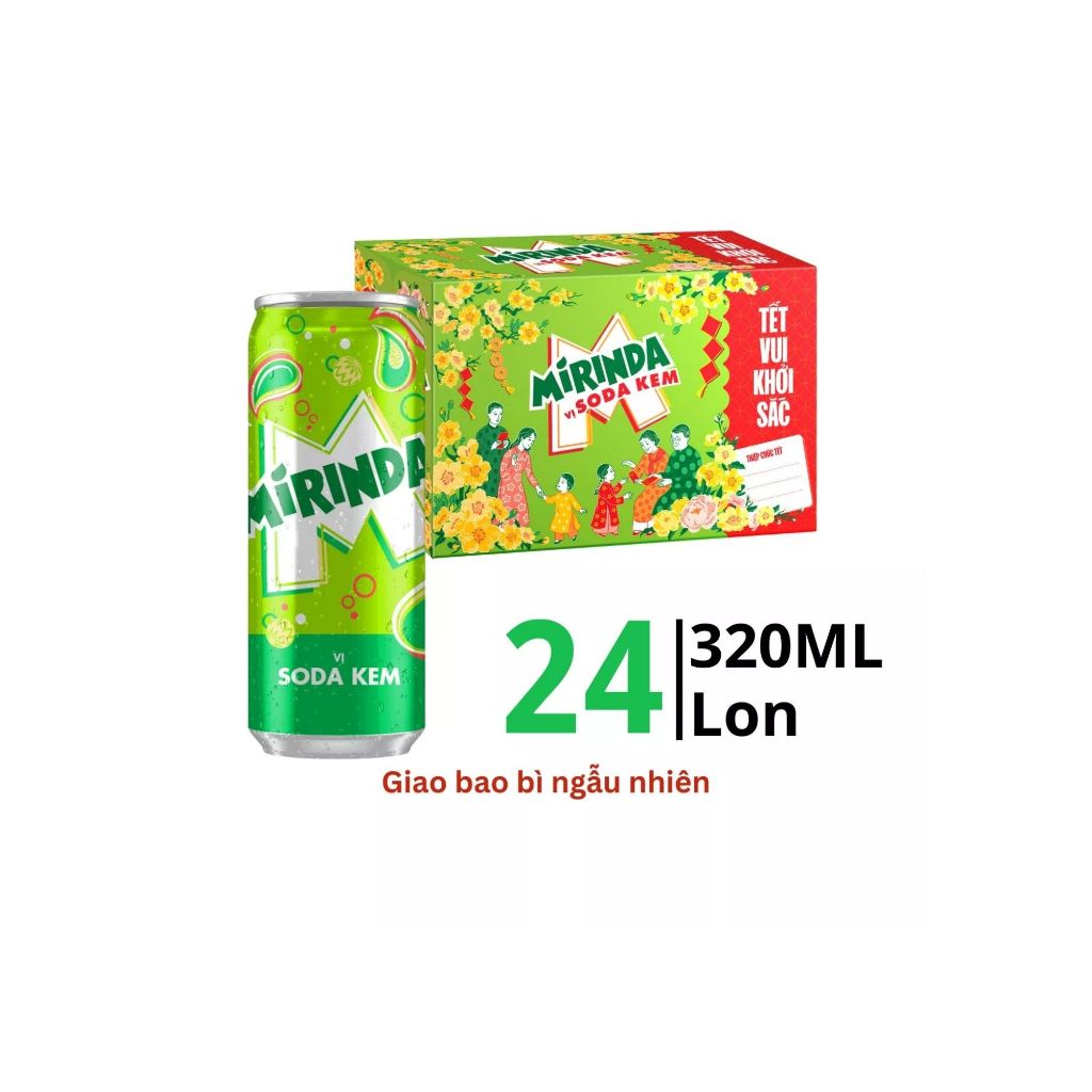 Mirinda Soda Kem 320Ml Sleek (24 Lon)
