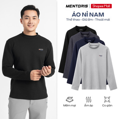 Áo Nỉ Nam MENTORIS Vải Cotton Mềm Mại, Giữ Ấm Tốt, Form Tôn Dáng Thể Thao, Nhiều Màu MCTD25W011
