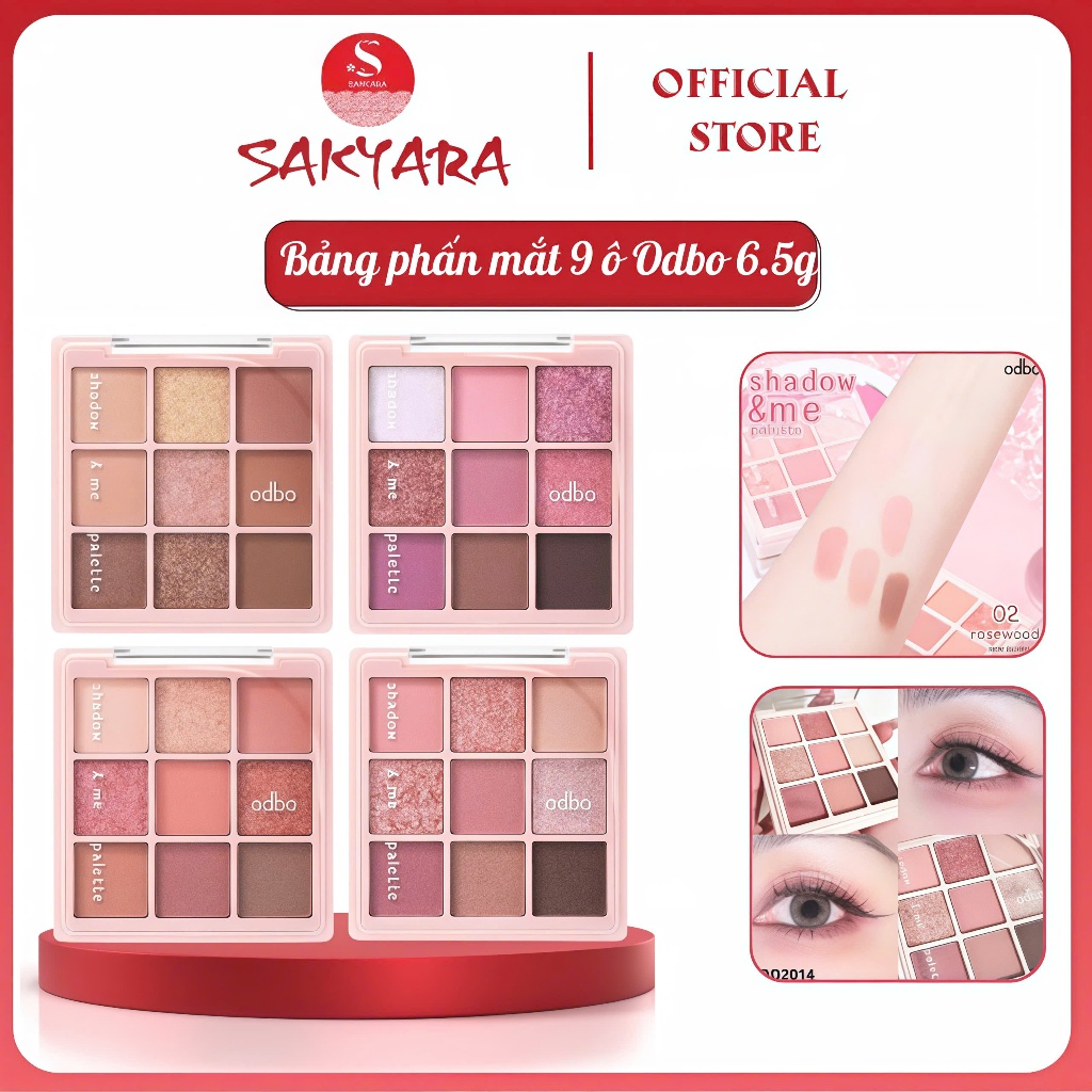 Bảng Phấn Mắt Odbo 9 Ô Shadow Me Vỏ Hồng Palette Odbo Cosmetics