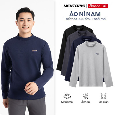 Áo Nỉ Cotton Nam MENTORIS Mềm Mại, Giữ Ấm Tốt, Không Xù, Form Regular Fit,Thiết Kế Trẻ Trung MCTD25W011