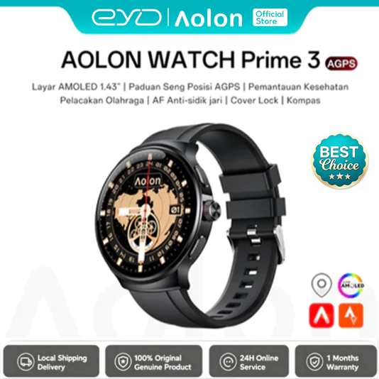 Aolon Prime 3 Đồng hồ thông minh nam màn AMOLED 1.43 chống nước 1ATM Bluetooth