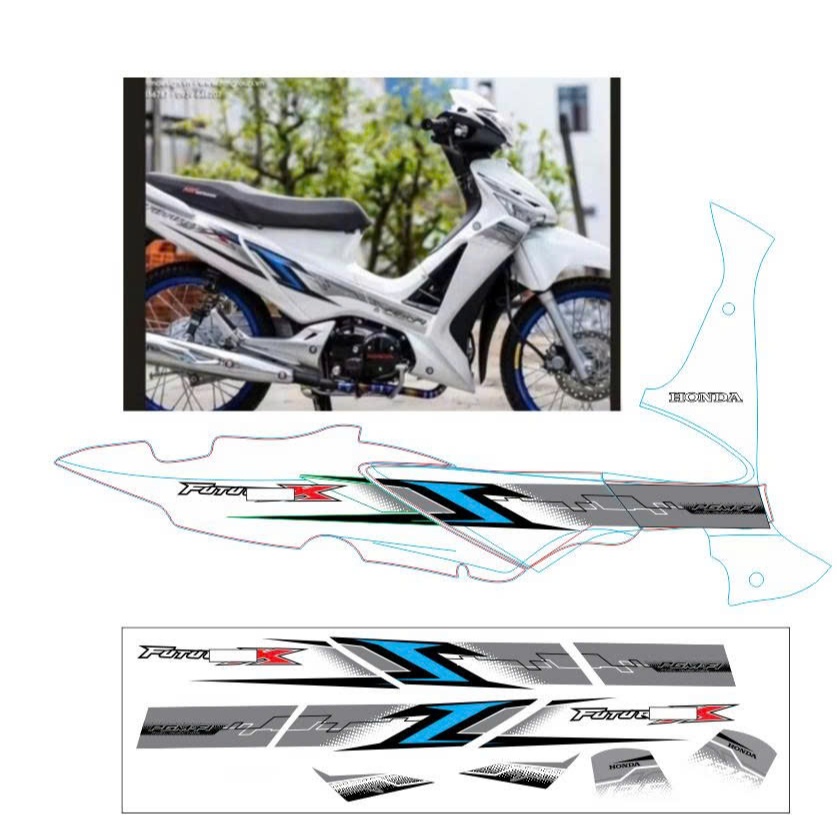 tem future x mẫu trắng đen xanh cao cấp, tem in 3 lớp siêu dính