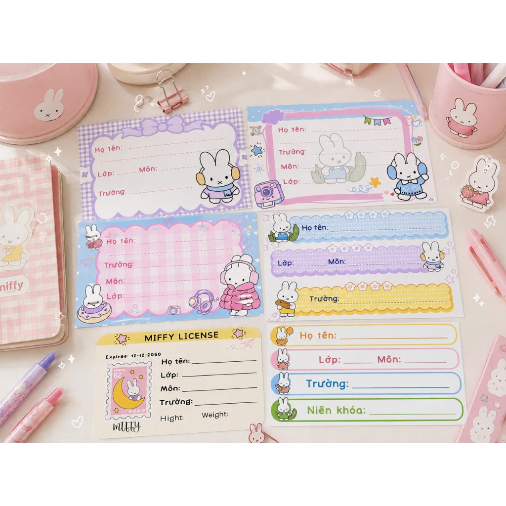 Set 20 nhãn vở hoạt hình nhiều mẫu có kèm sticker - Shop Liam