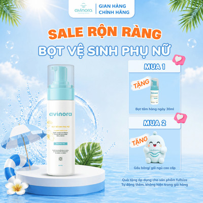 Avisure Bọt vệ sinh phụ nữ Avinora làm sạch dịu nhẹ, chuẩn khoa học, lành tính 200ml