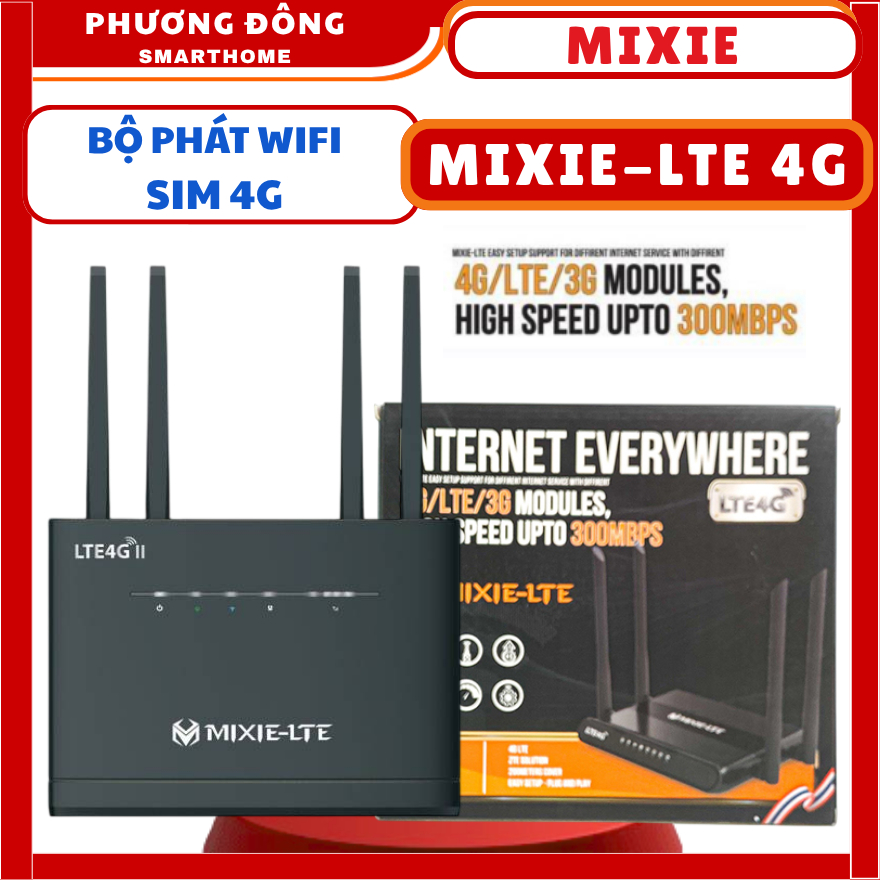 BỘ PHÁT SIM 4G WIFI MIXIE-LTE 4G 4 CỔNG LAN - 4 ANTENA WIFI - BẢO HÀNH 12 THÁNG