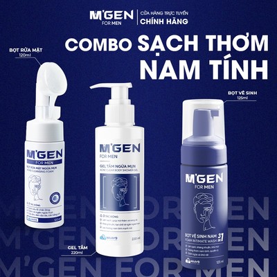 Combo SẠCH THƠM NAM TÍNH MGEN - Sữa rửa mặt, Sữa tắm, Bọt vệ sinh nam làm sạch sâu, ngừa mụn, ẩm mịn không khô căng