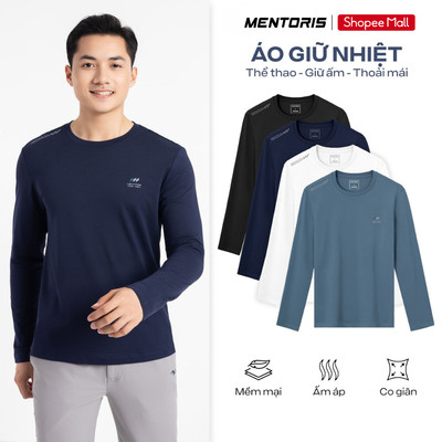 Áo Thun Dài Tay Nam MENTORIS Công Nghệ Heattech Giữ Nhiệt, Form Tôn Dáng, Co Giãn Linh Hoạt MCTD25W013