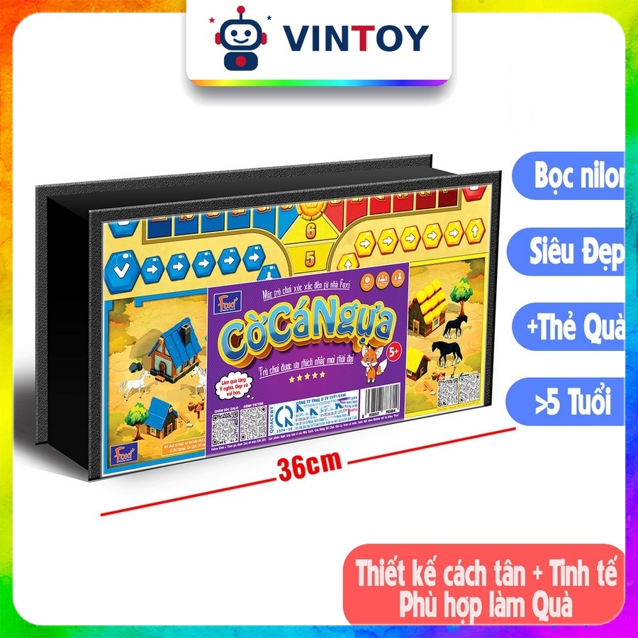 [Foxi] Cờ Cá Ngựa Foxi Thường Size Lớn 36cm Chính Hãng Boardgame Đua Ngựa Đồ Chơi Ngày Tết Gấp Gọn