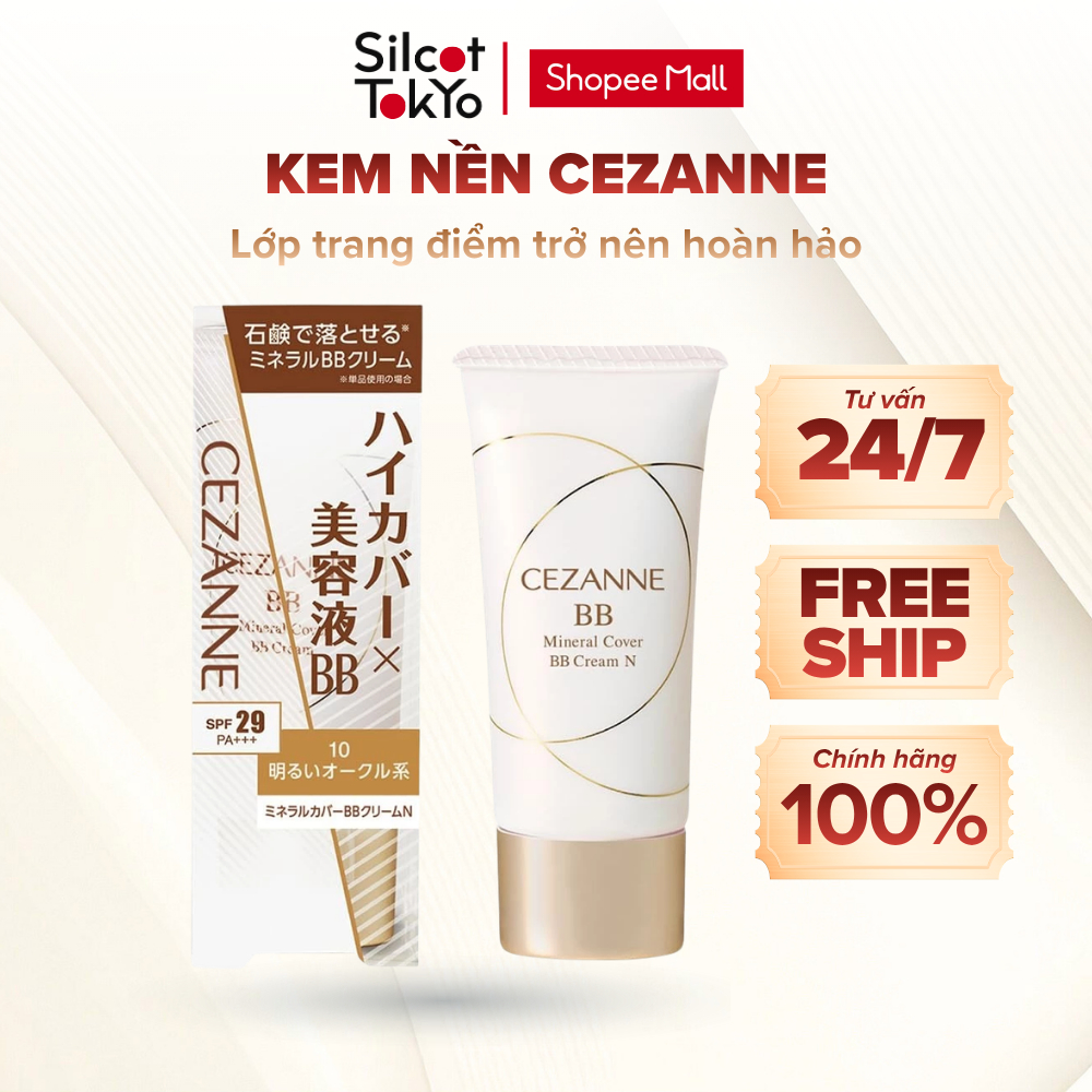 Kem nền thoáng Cezanne Mineral Cover BB Cream High Cover Cream SPF29 PA+++ Nhật Bản 30g