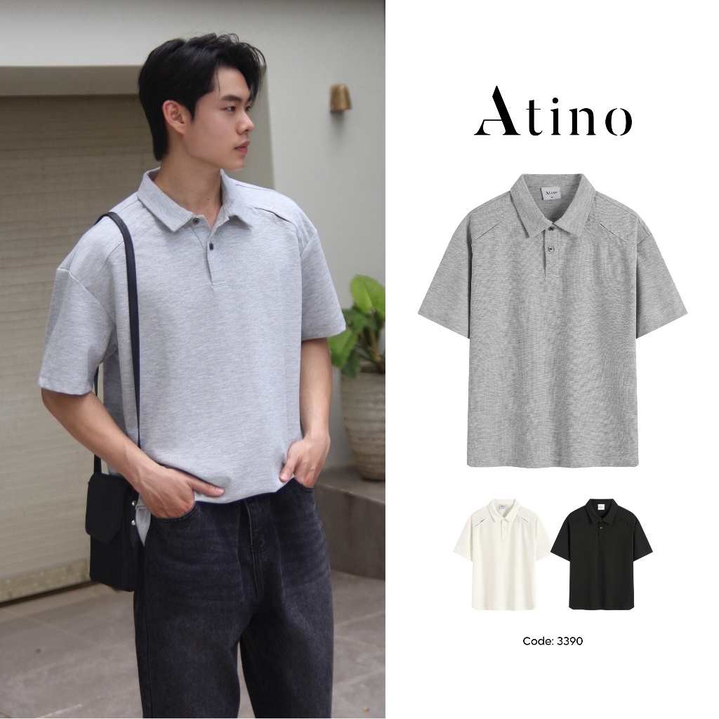 Áo Polo Nam ATINO Trơn Basic Form Vừa, Cotton Pha Đứng Form, Mềm Mát Ít Nhăn L.3.3390