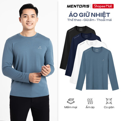 Áo Thun Giữ Nhiệt Nam Dài Tay MENTORIS Vải Heattech, Form Regular Fit, Thiết Kế Basic MCTD25W013