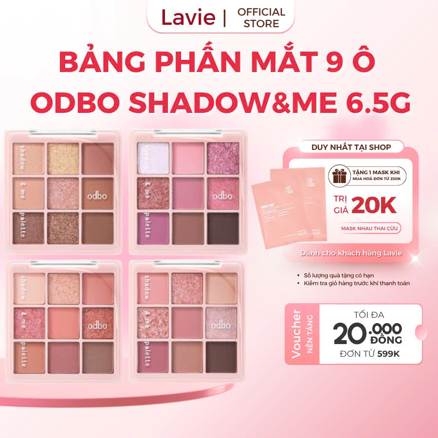 Bảng Phấn Mắt Odbo 9 Ô Shadow Me Vỏ Hồng Palette Odbo Cosmetics