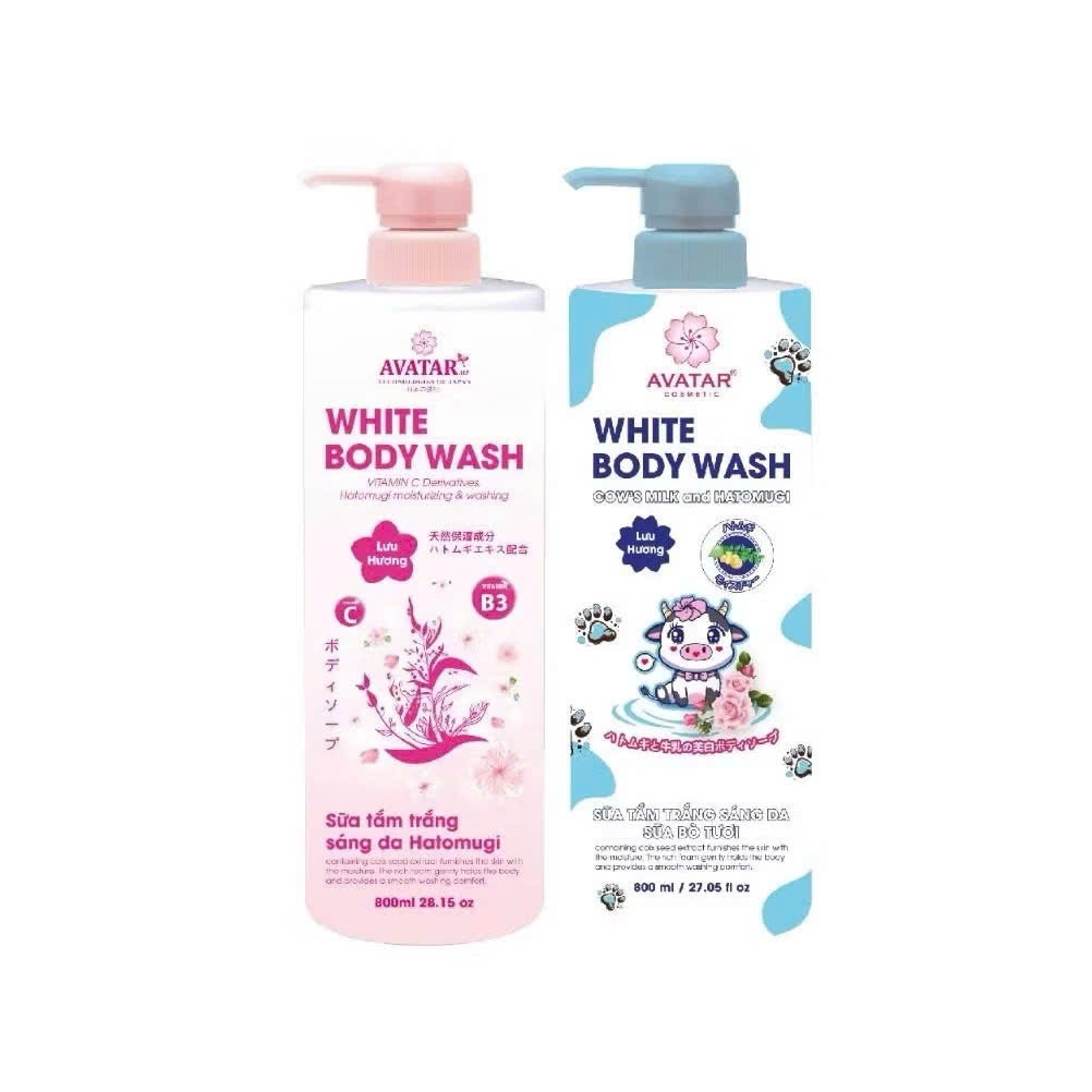 Sữa Tắm Dưỡng Trắng Sáng Da Avatar Body Wash 800 mL (2 Loại)