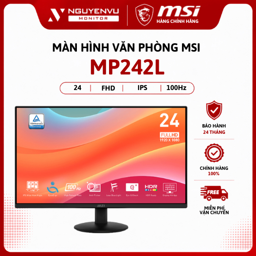 Màn Hình MSI PRO MP242L 24 inch (FHD/IPS/100Hz/1ms) - Hàng Chính Hãng