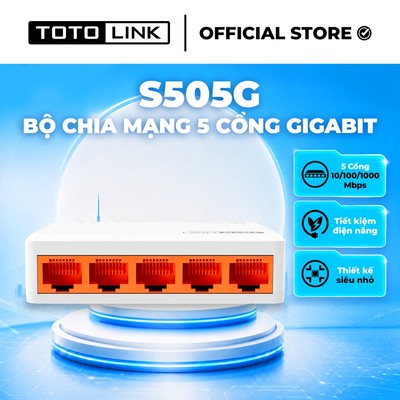 [Hoả Tốc] Bộ chia mạng Switch 5 cổng Gigabit TOTOLINK S505G V3 cho PC Laptop dễ sử dụng