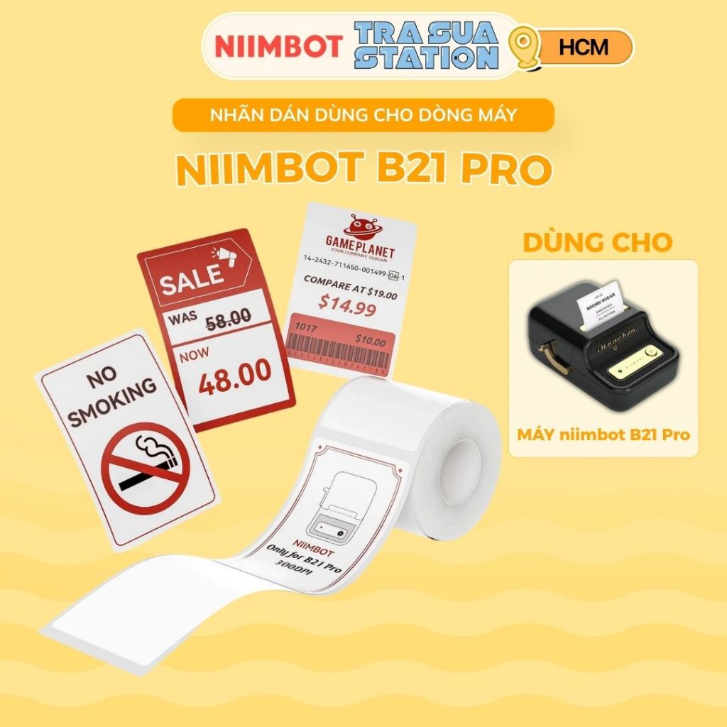 Giấy nhãn trắng trơn in được màu đỏ NIIMBOT dùng cho máy in label B21 Pro/  Chỉ dùng cho máy B21 Pro