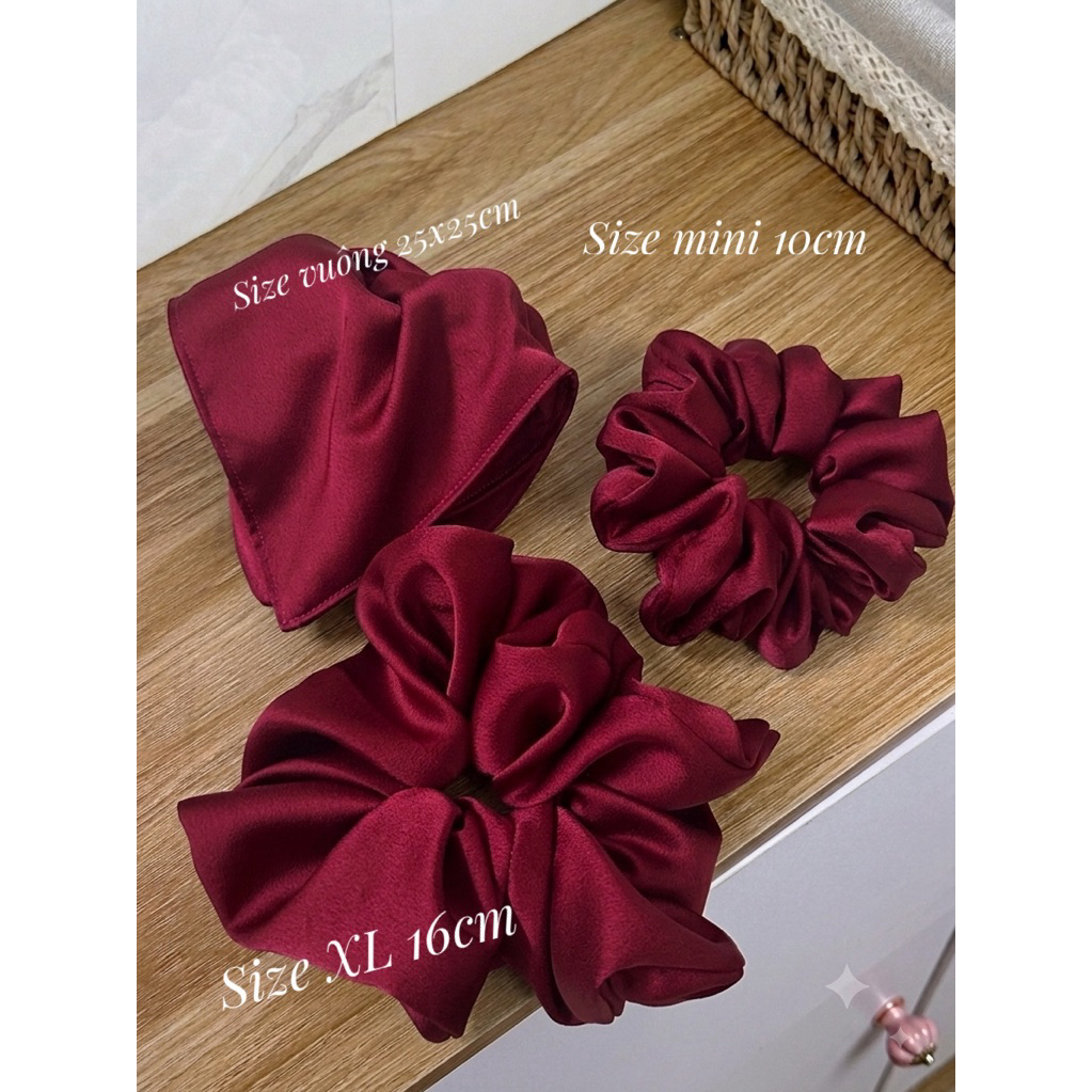SCRUNCHIES LỤA SATIN – ĐỎ ĐÔ