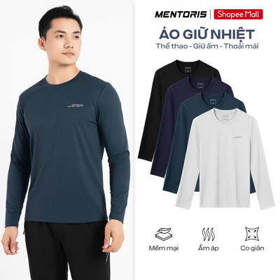 Áo Thun Dài Tay Giữ Nhiệt Nam MENTORIS Vải Texture Thể Thao, Bề Mặt Nhám, Mềm Mại, Nhẹ Nhàng MCTD25W014