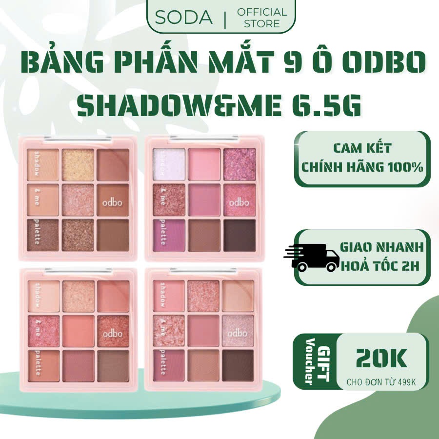 Bảng Phấn Mắt Odbo 9 Ô Shadow Me Vỏ Hồng Palette Odbo Cosmetics